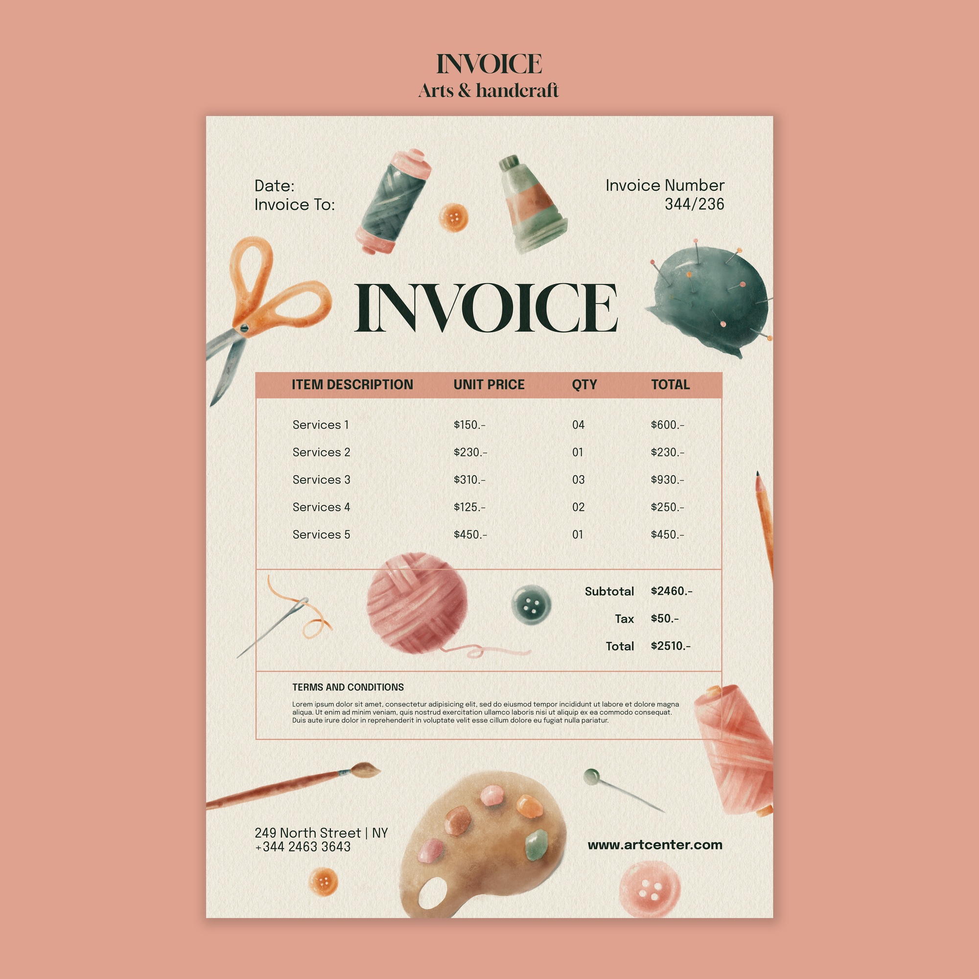 sample pricing board with swatches and sketches